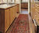 Fine Vintage Distressed Garland Red/Navy Runner, 3'7x11'4