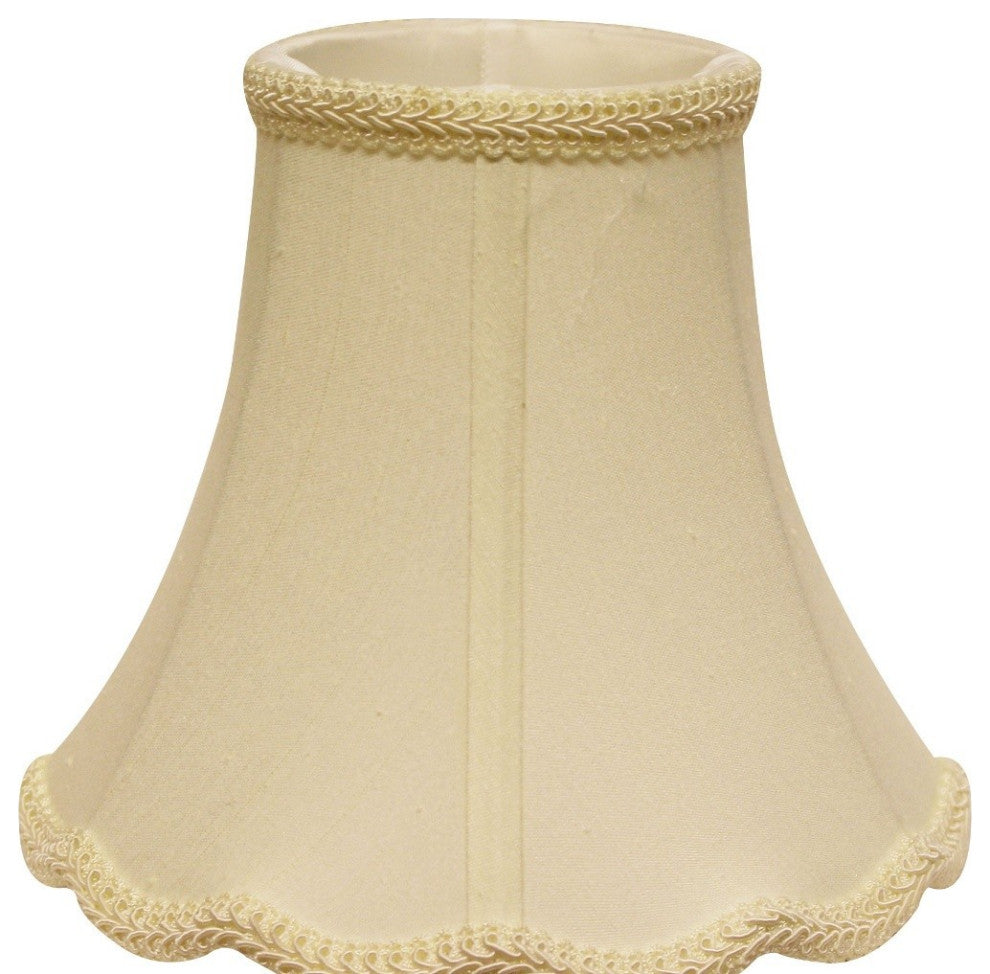 18" Ivory Slanted Scallop Bell Monay Shantung Lampshade