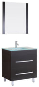 Style 4, 30"W Black Vanity Sink Base Cabinet, Mirror, LV4-30B