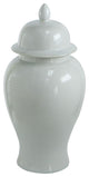 Deva 20 Inch Medium Porcelain Ginger Jar, Classic White Glossy Finish