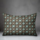 Folk Floral Pattern in Blue and Brown Throw Pillow