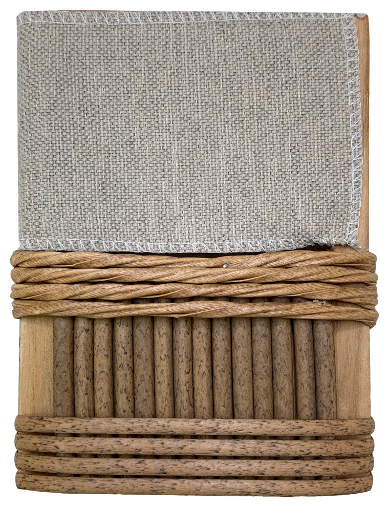 Teak and Wicker Basket Lounger Chair, Set of 2, Bohemian
