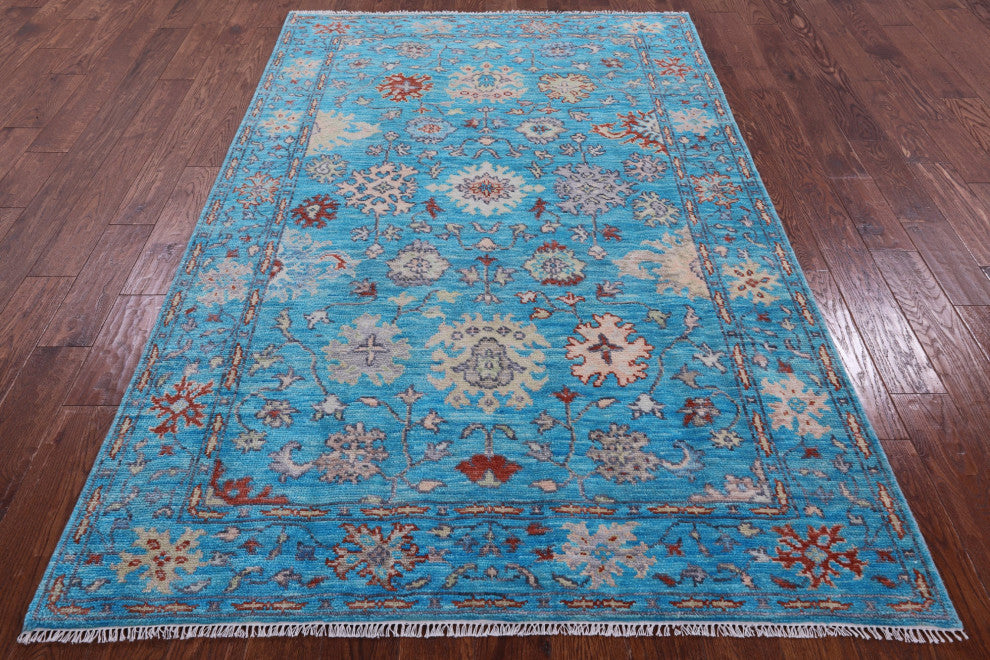 5' 3" X 8' 1" Turkish Oushak Handmade Wool Rug - Q13429