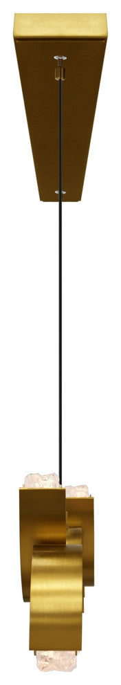 Moon Integrated LED Chandelier, Brass, 54 Inches