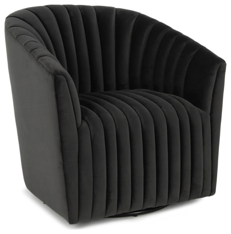 Slate Grey Velvet Swivel Chair