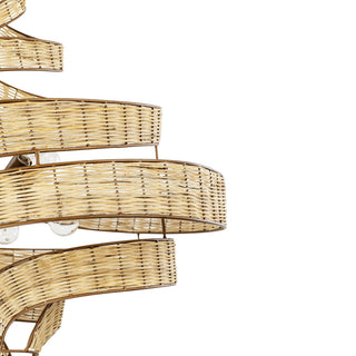 Flow 8-Lt Twist Pendant - Baguette/Natural Rattan