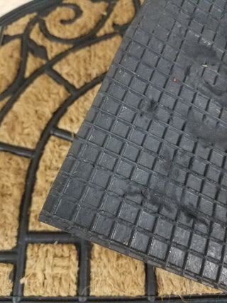 Sheltered Half Round Front Door Mat Harry Natural Braided Coir Coco Rubber Rug 2