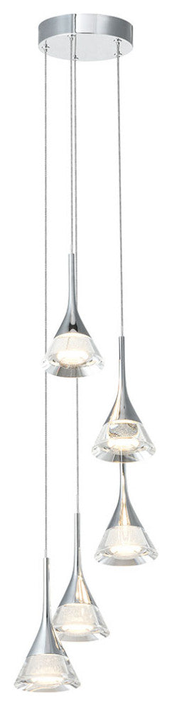 Amalfi 5-Light ETL Certified Integrated LED Chandelier Light, Polished Chrome