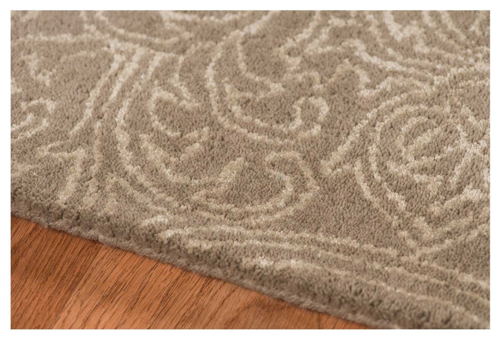 7.6" X9.6" X 0.5" Beige Wool Area Rug