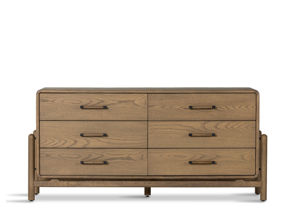 Caroline 6 Drawer Dresser-Smoked Oak