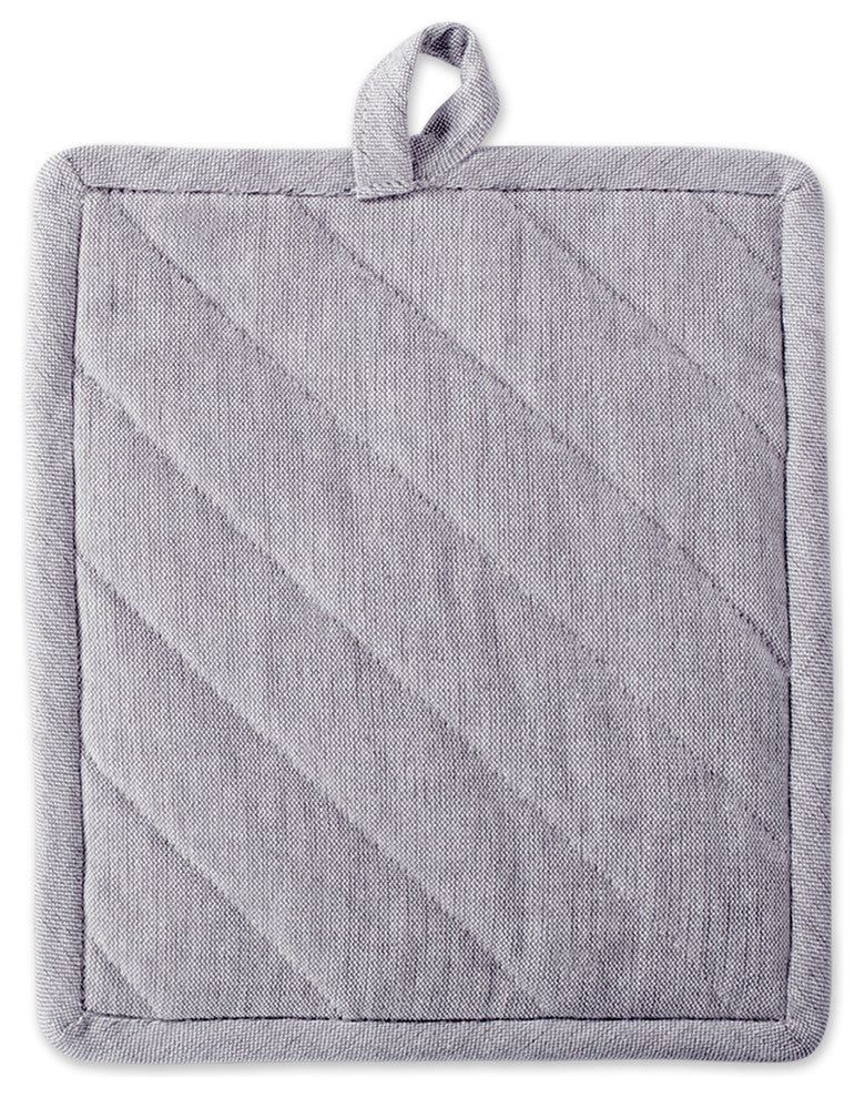 DII Gray Solid Chambray Pot Holder, Set of 2