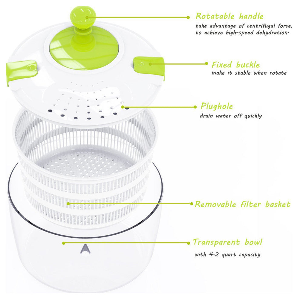 Multi-Functional Salad Spinner Mandoline Set, Salad Drainer and Vegetable Dryer