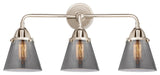 Small Cone Bath Vanity Light, Polished Nickel, Plated Smoke, Plated Smoke