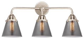 Small Cone Bath Vanity Light, Polished Nickel, Plated Smoke, Plated Smoke
