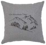 Linen Image Pillow Mountain Time, Gray