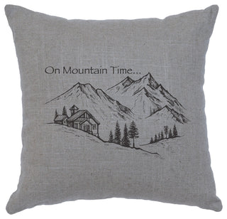 Linen Image Pillow Mountain Time, Gray