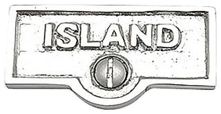 Switch Plate Tags ISLAND Name Signs Labels Chrome Brass |