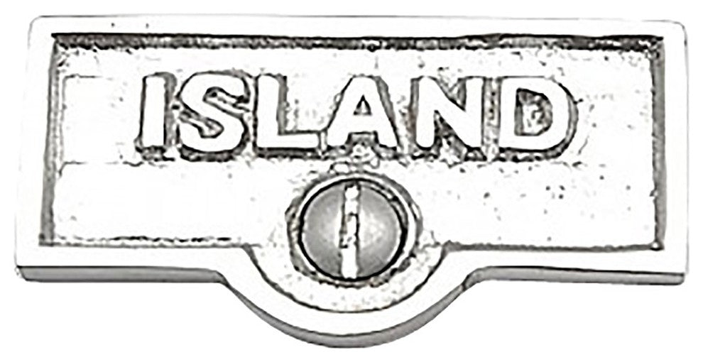 Switch Plate Tags ISLAND Name Signs Labels Chrome Brass |