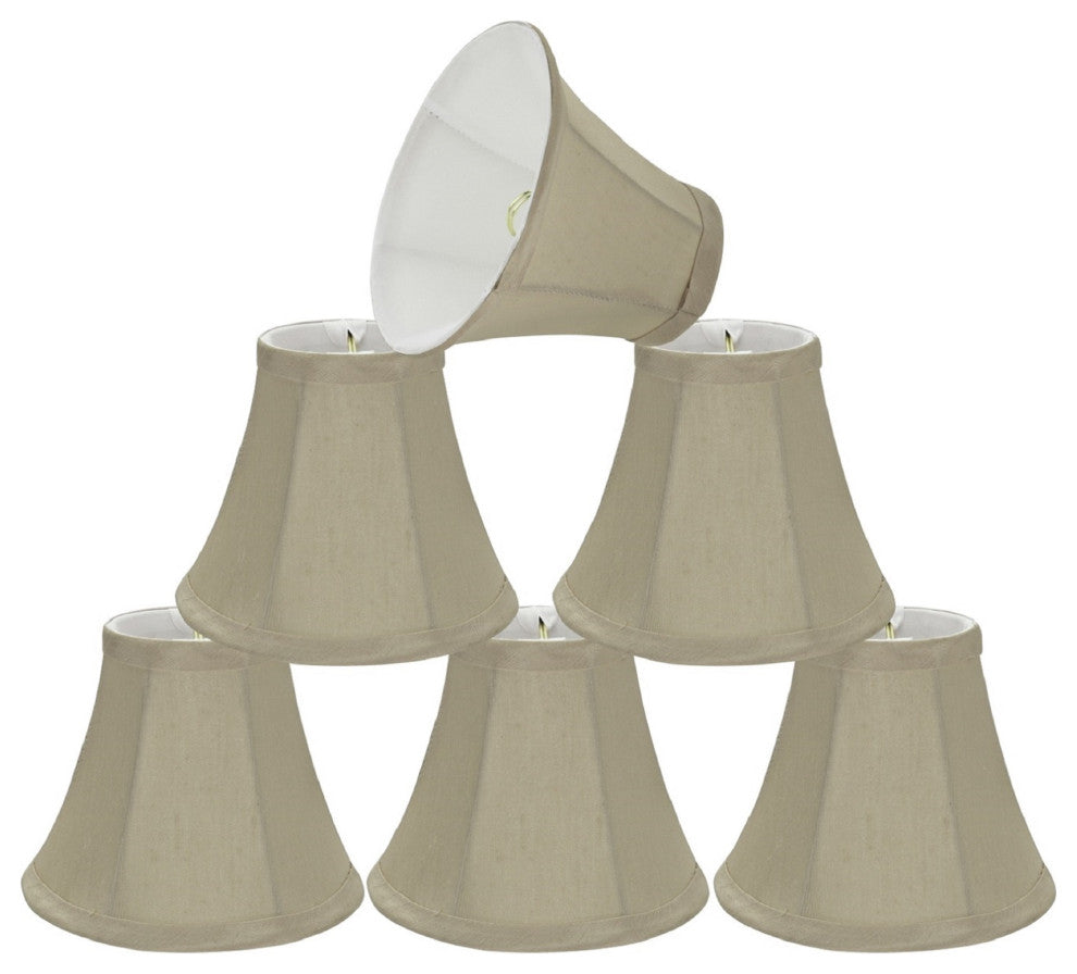 30008-6 Small Bell  Chandelier Clip On Lamp Shade Butter Creme 3"x6"x5"