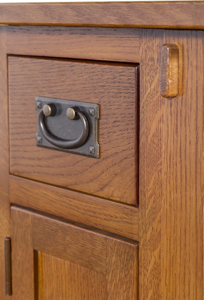 Mission Quarter Sawn Oak Tapered Leg Narrow Nightstand