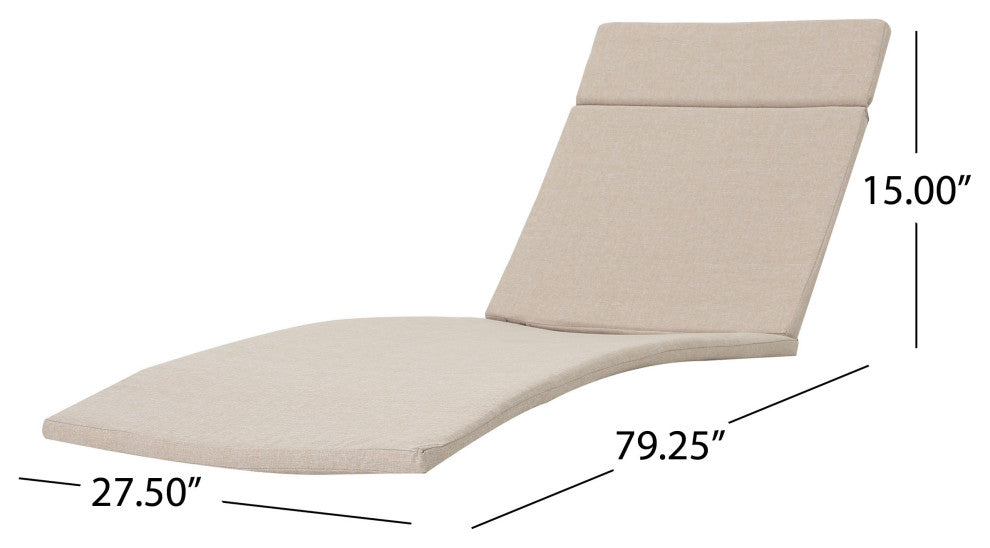 GDF Studio Soleil Outdoor Chaise Lounge Cushion, Textured Beige