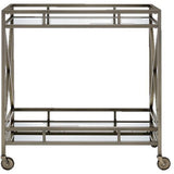 Kristensen Serving Cart, Antique Gold and Mirror