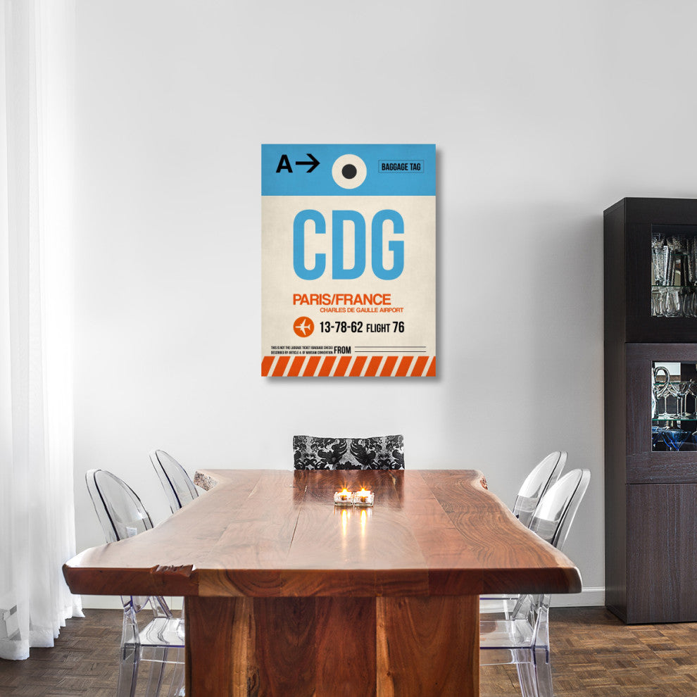 "CDG Paris Luggage Tag 2" Fine Art Print