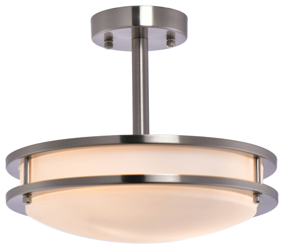 Lazzur Loire 2 Light 12" Satin Nickel Semi-Flush Mount Ceiling Light
