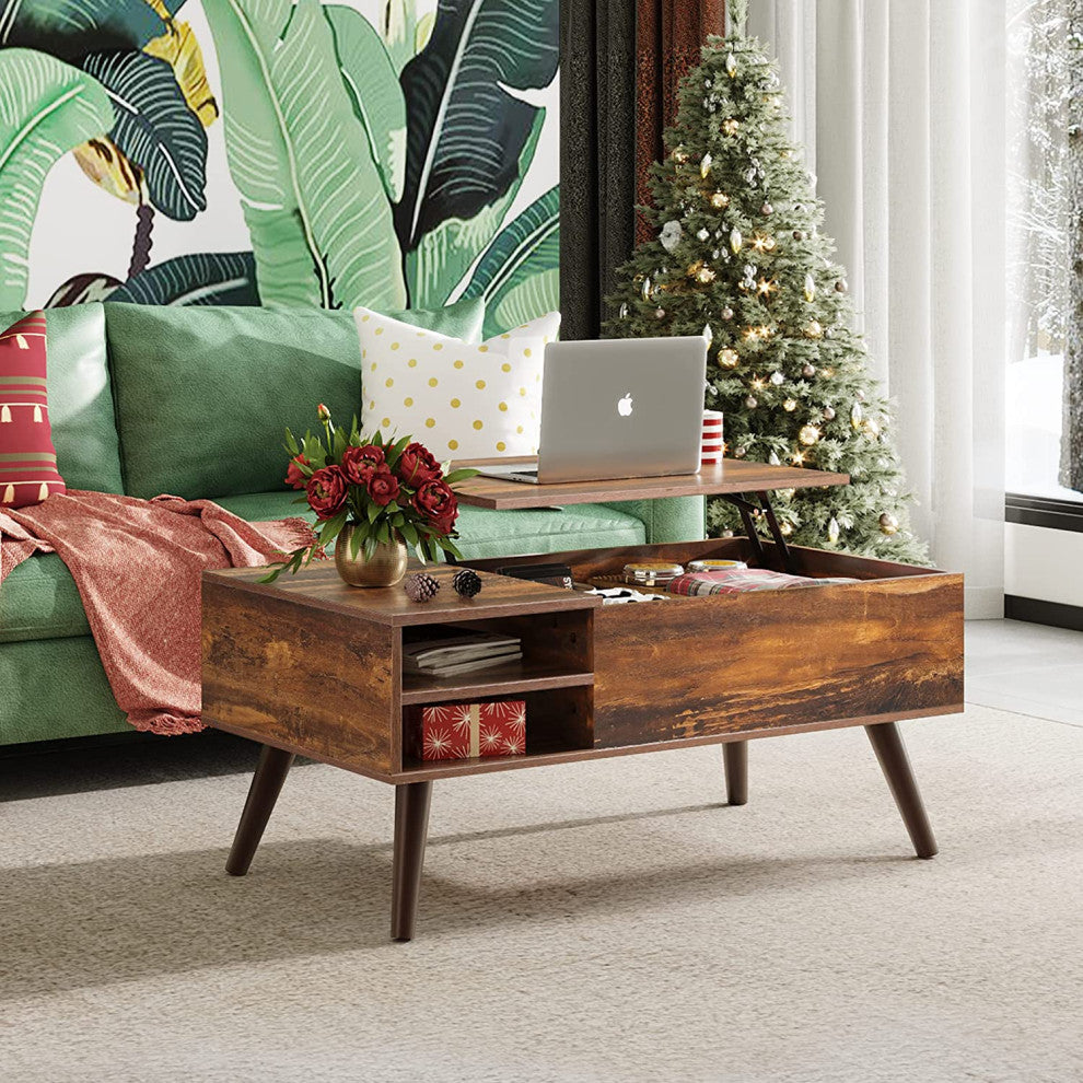 Lift Top Coffee Table w/ Storage, Hidden Compartment and Adjustable Shelf