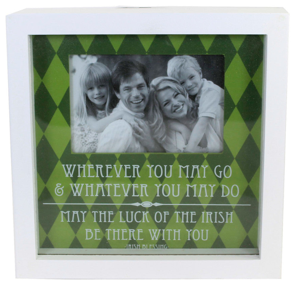 Saint Patricks Irish Shadow Box Photo Frame Picture Luck Be With You 70030B