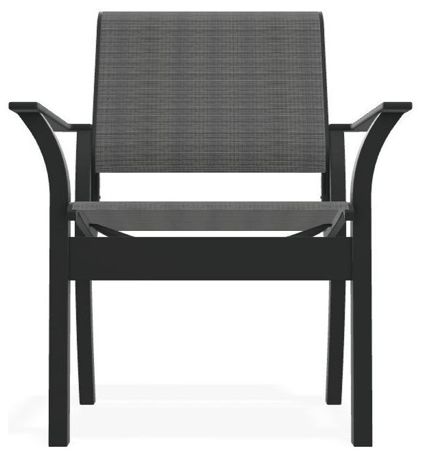Leeward Sling Stackable Outdoor Dining Chair, Destiny Steel/Graphite