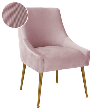Beatrix Pleated Velvet Side Chair, Mauve