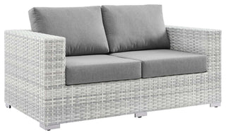 Convene Outdoor Patio Loveseat Light Gray Gray
