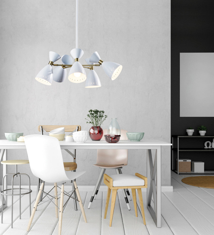 Oscar 5-Head Pendant, White