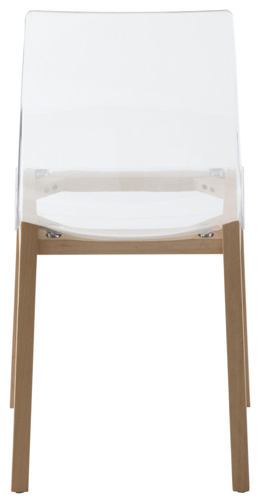 LeisureMod Marsden Modern Dining Chair With Beech Legs Set of 2, Natural Wood