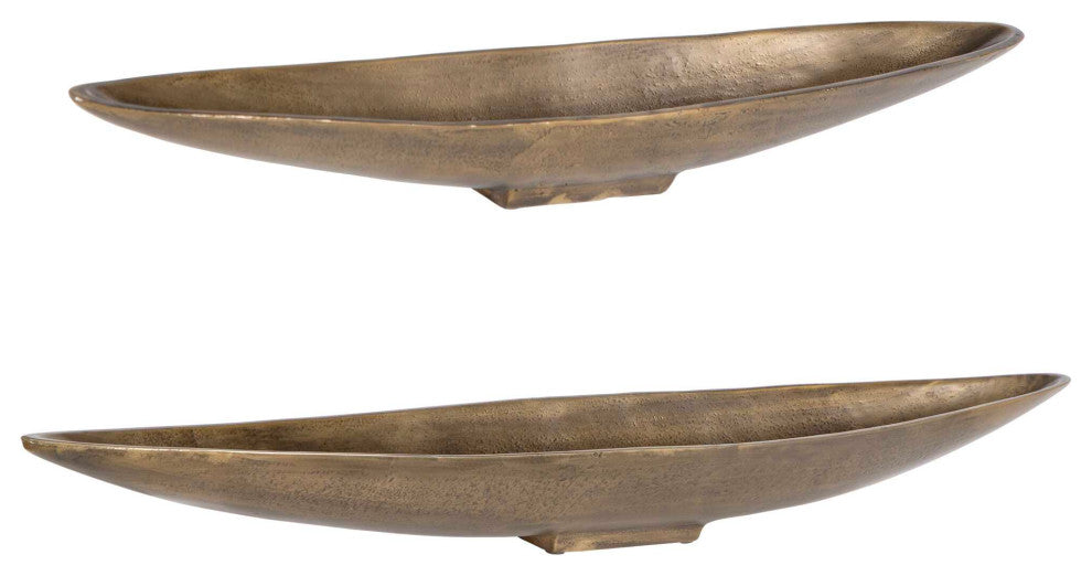 Uttermost River Run Antique Brass Bowls Set of 2
