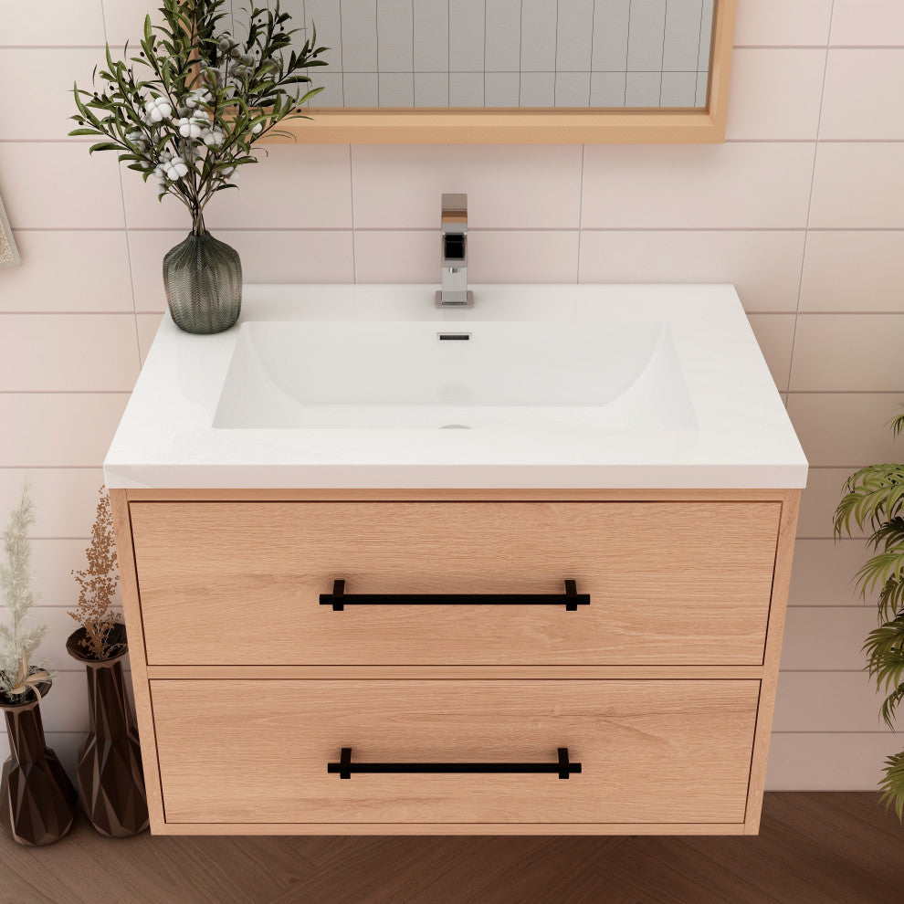 Victoria 30" Solid Wood Bath Vanity, Red Oak
