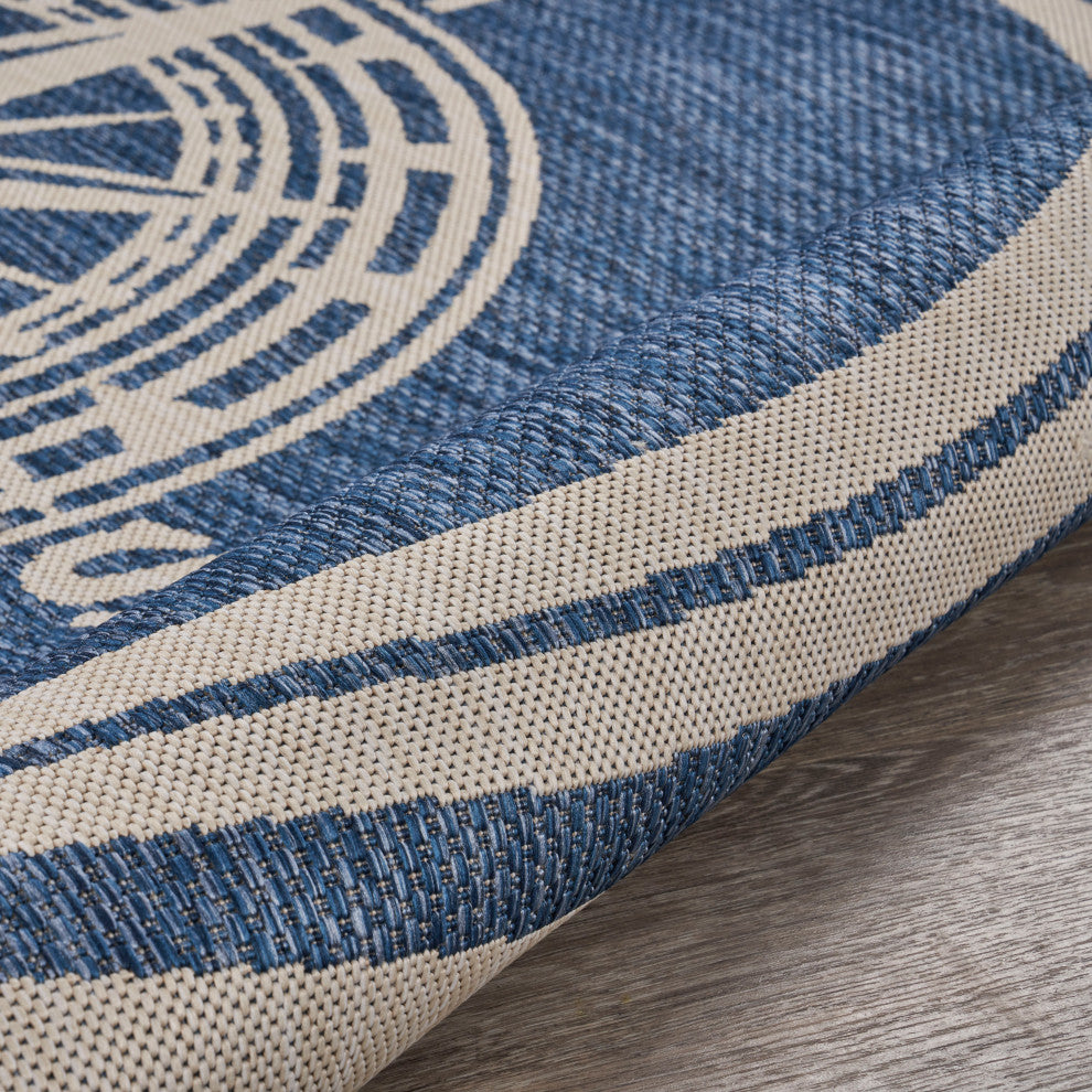 Nautical Navigation Indoor Outdoor Rug, 7'6" Round