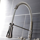 GS1276AX Two-Handle Deck-Mount Pull-Down Sprayer Kitchen Faucet, Polished Nickel