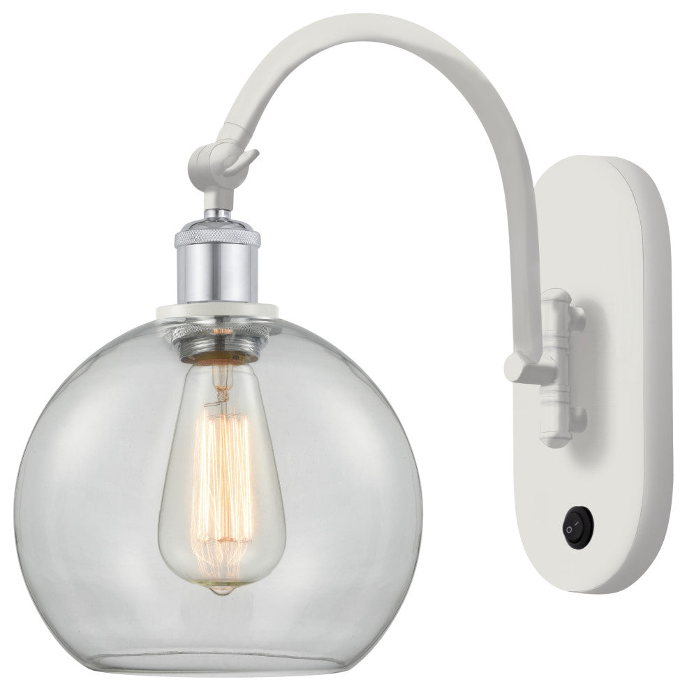 Innovations 518-1W-WPC-G122-8-LED 1-Light Sconce, White and Polished Chrome