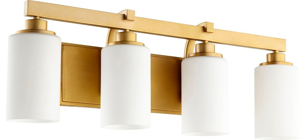 Quorum 5207-4-80 Four Light Vanity, Aged Brass Finish