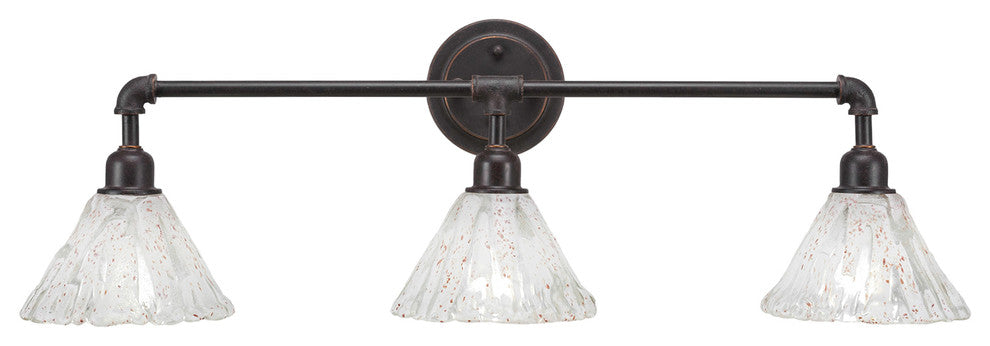 Vintage 3 Light Bath Bar, 7" Italian Ice Glass