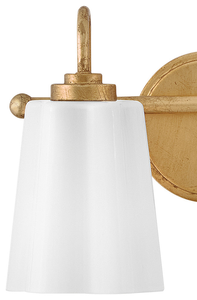 Lark Honey Small Two Light Vanity, Distressed Brass