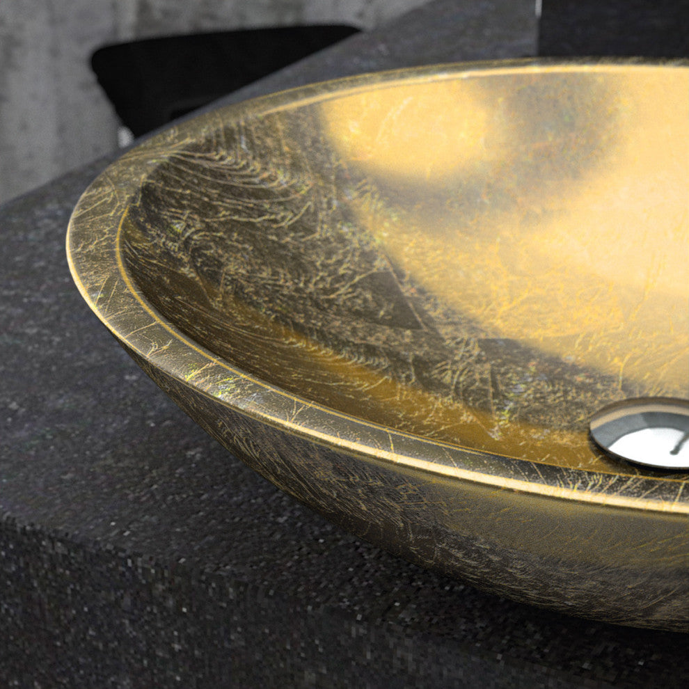 Technoform Vessel Sink, Platinum, Gold Leaf
