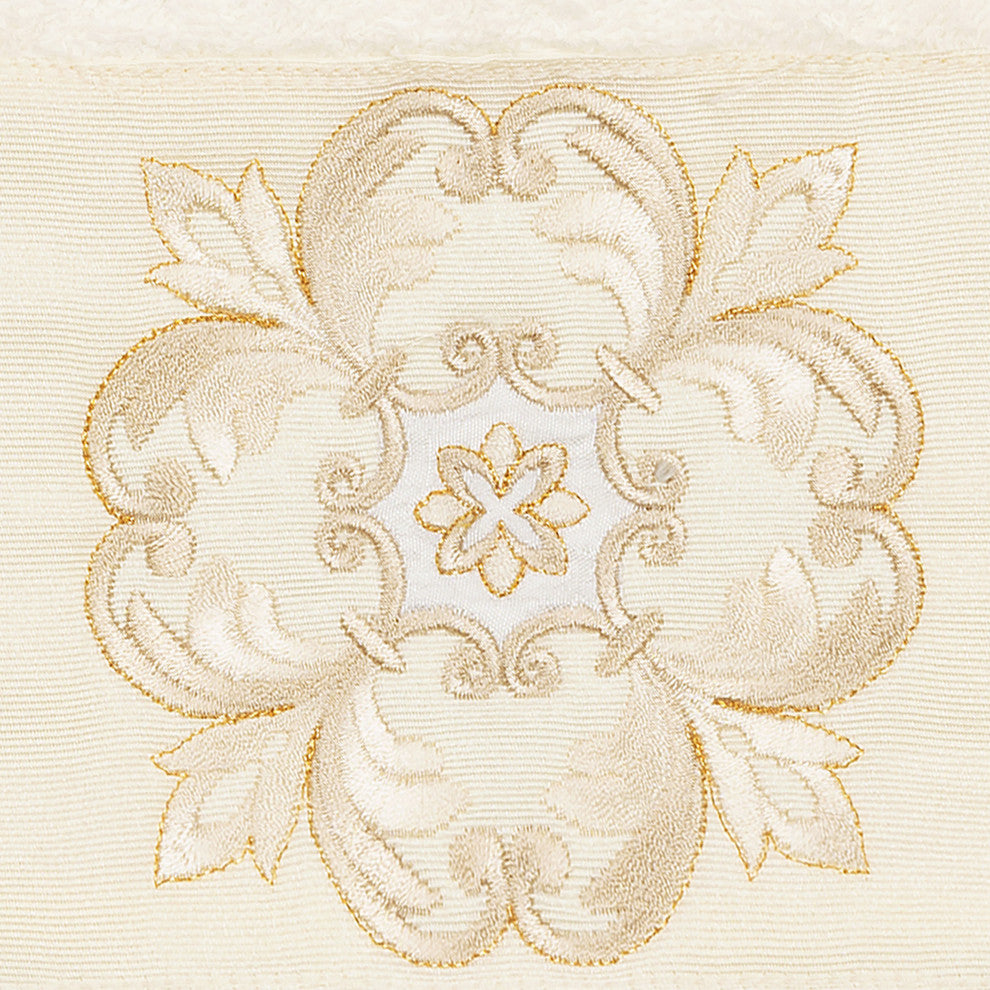 100% Turkish Cotton Alyssa Embellished Hand Towel, Cream