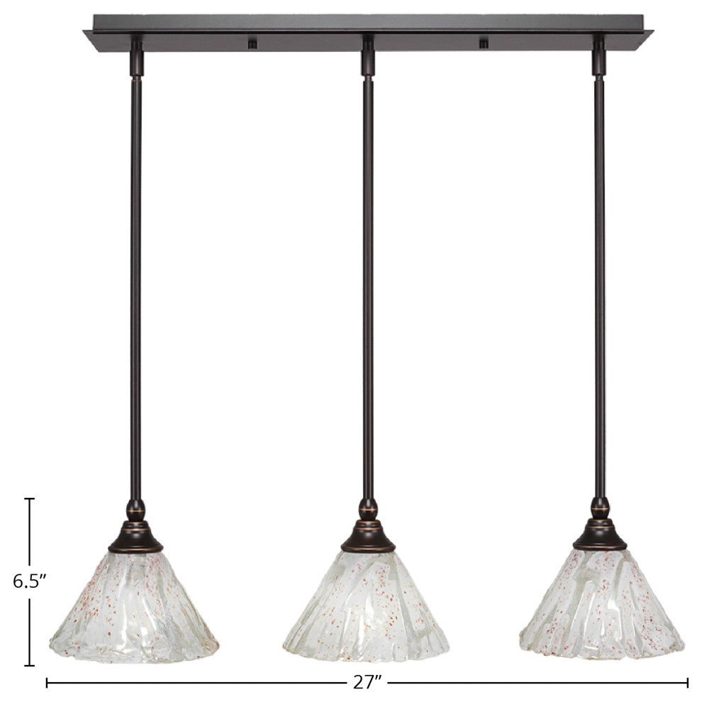 Stem 3-Light Pendalier with Hang Straight Swivel, Dark Granite/Italian Ice