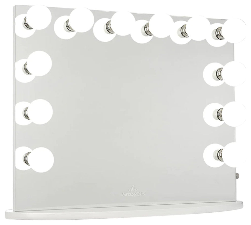 Hollywood Premiere Slim Plus Vanity Mirror, White, White, Small