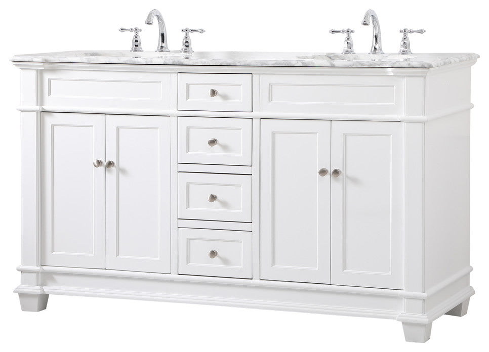 Home Living 60" Double Bathroom Vanity Set, White