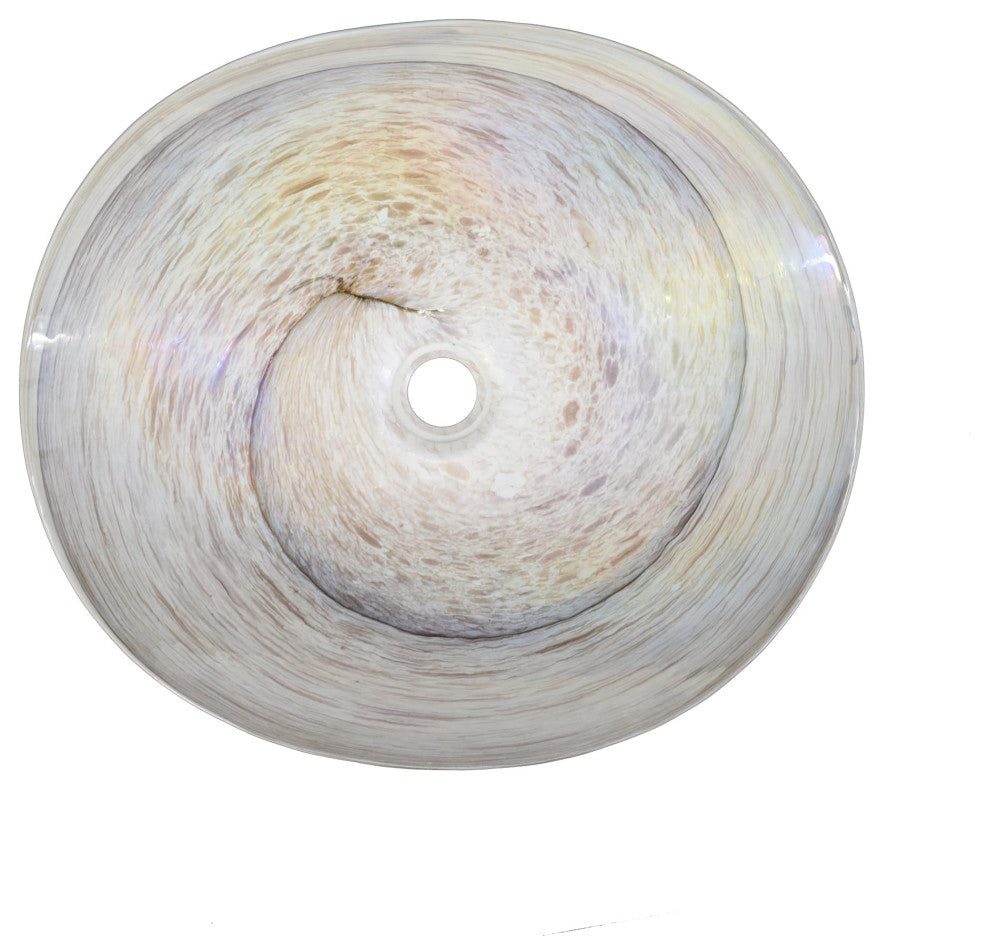 Sorrento Murano Glass Bathroom Sink, Beachcomber