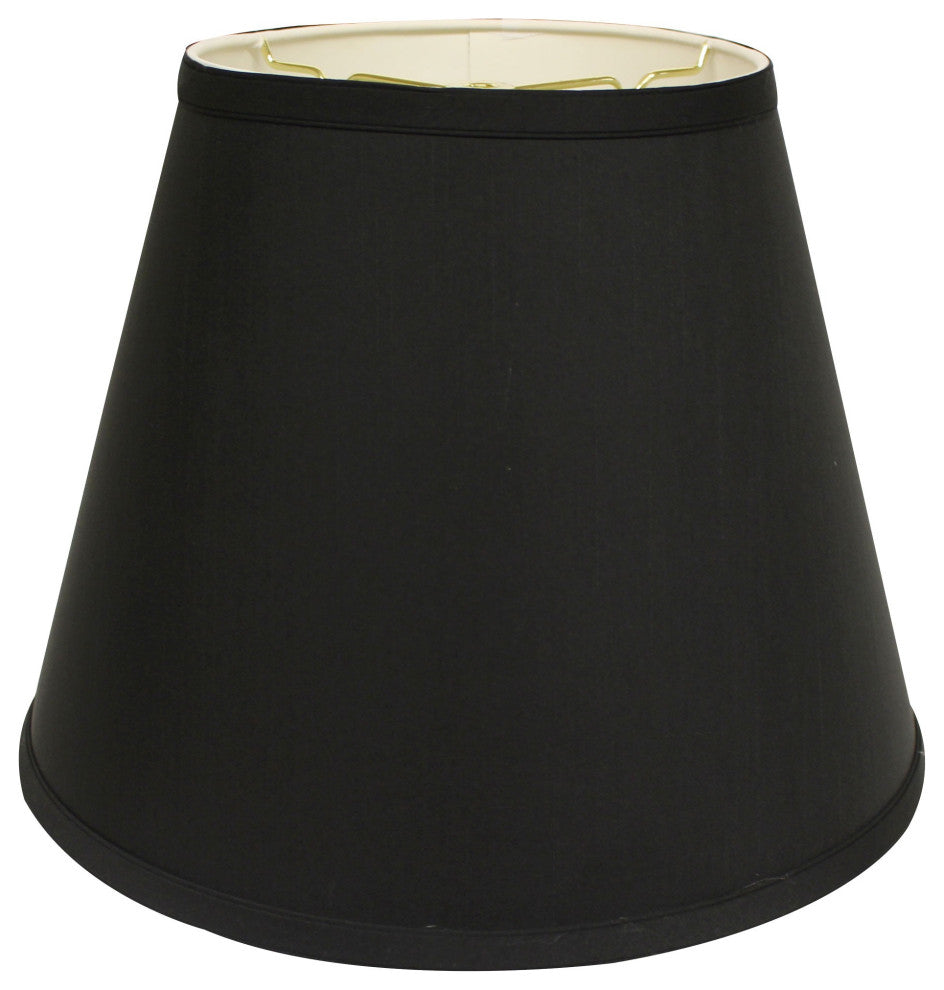 18" Black With White Empire Deep Slanted Shantung Lampshade